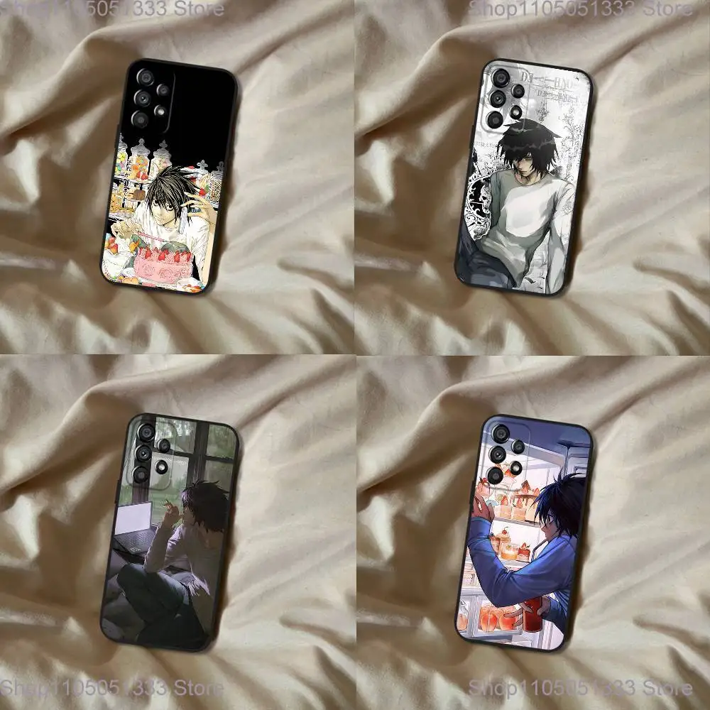 

L Lawliet D-Death N-NoteS Phone Case For Samsung Galaxy A20,A21s,A22,A31,A32,A52,A53,A72,73,A80 Soft Black Cover