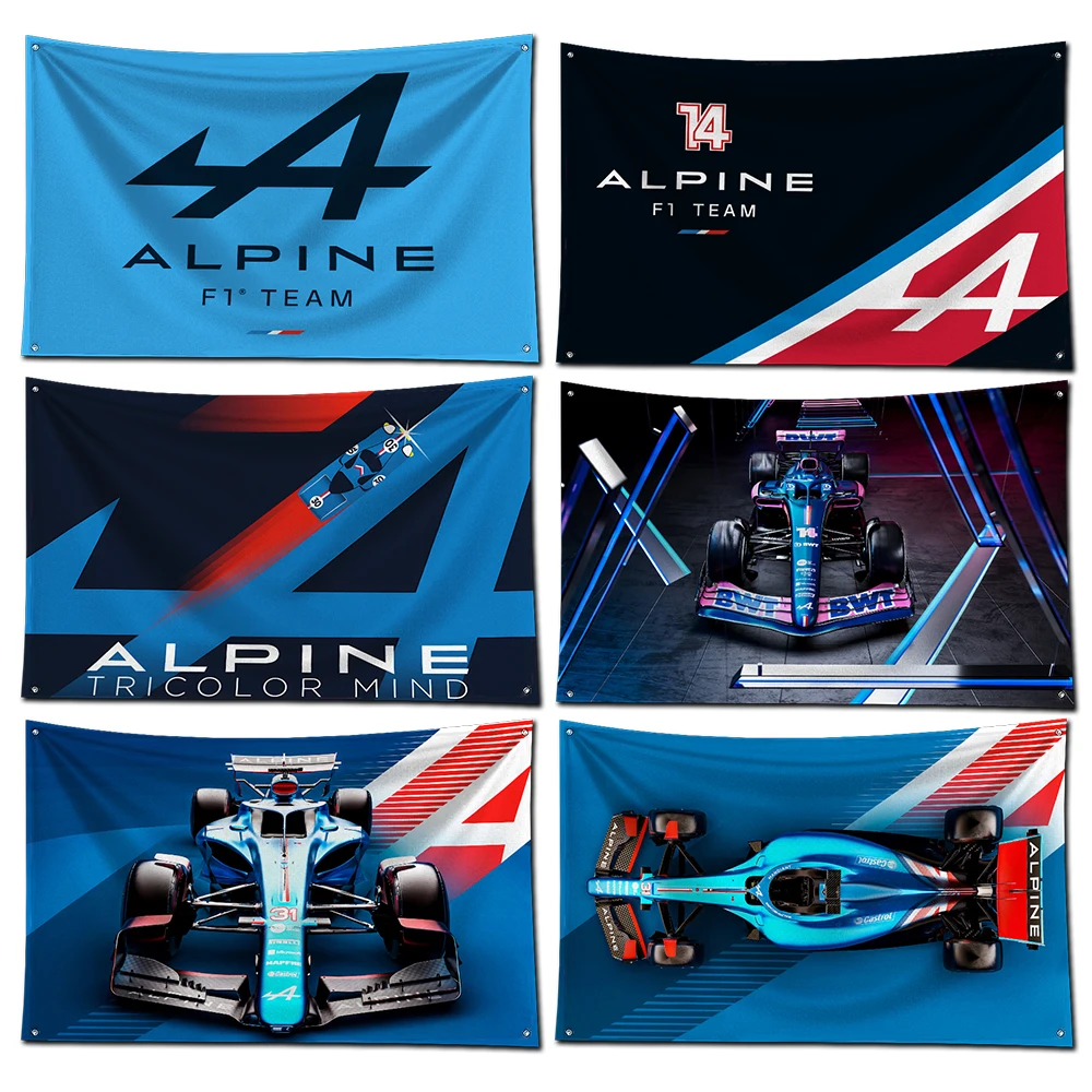 3x5 Ft F1 Racing Team A-alpine Flag Polyester Digital Printing Banner for Garage Wall Art Out Door Decoration With Brass Grommet