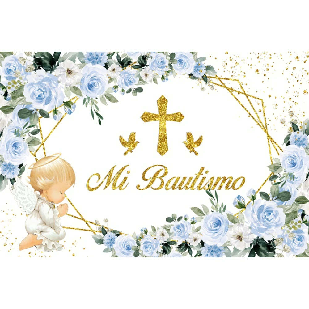 Girl Boy Holy Communion Backdrop My First Communion Baptism Cross Grail God Bless Baby Shower Birthday Photography Background
