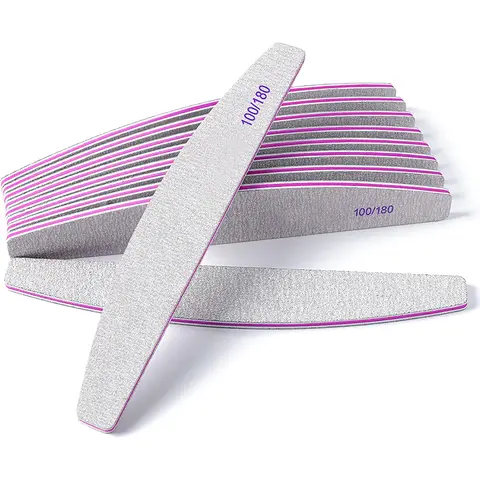 10 PCS Double Sided Nail File, 100/180 Grit Reusable Emery Board, Professional Manicure Pedicure Nail Files for Salon & Home Use