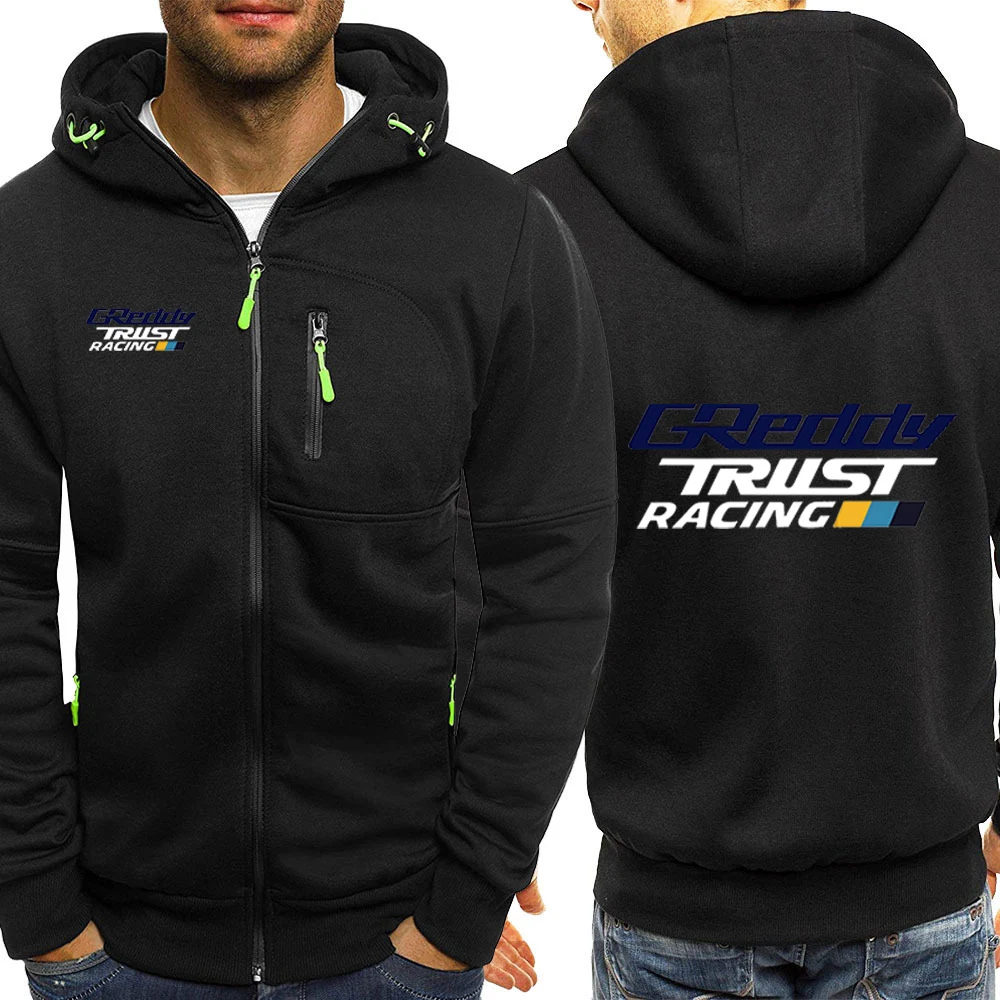 GReddy Turbo Systems 2024 New Tri-color Hooded Jacket Spring and Autumn Men's Comfortable Leisure Slim-fit Spliced Zippe Tops