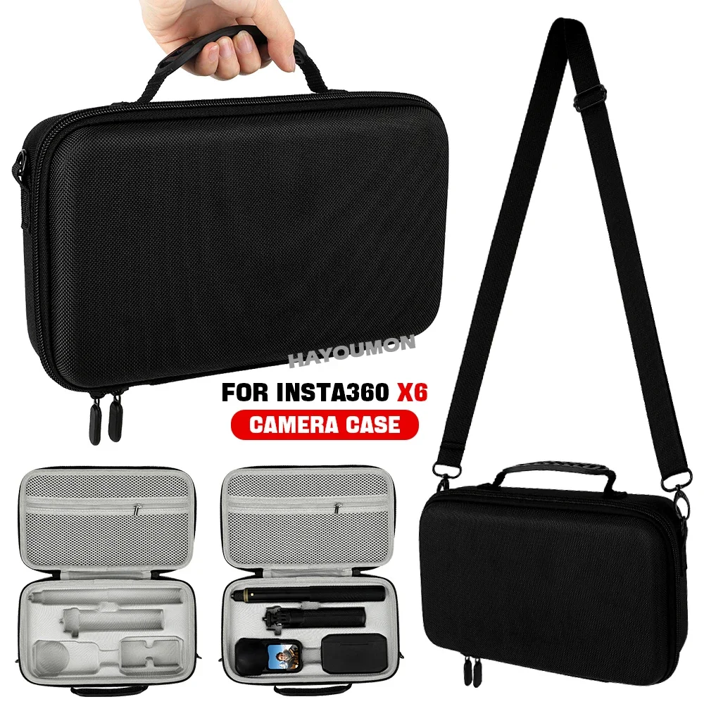 Schützende Tragetasche für das Insta360 X6 Sportkamera-Essentials-Set, stoßdämpfende, sturzsichere Reisetasche zur Aufbewahrung, Zubehör