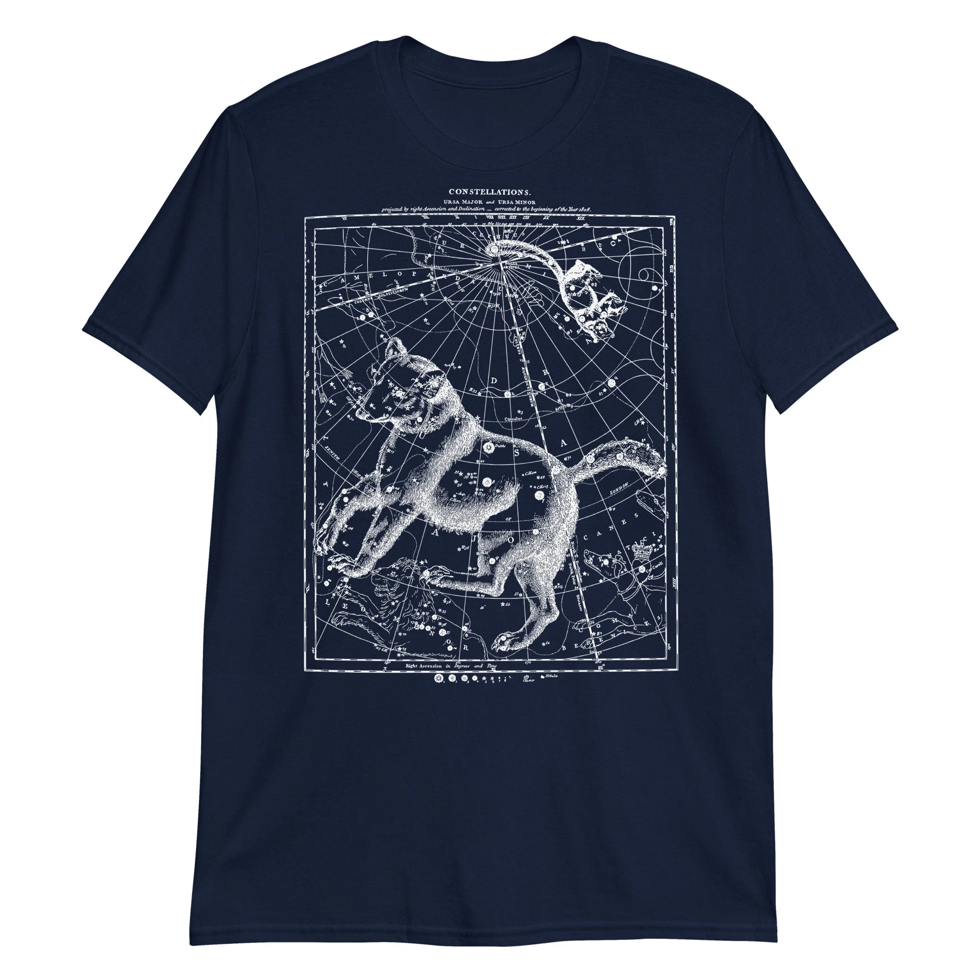 Best Selling Fashion New Ursa Major and Minor Constellation Map Aesthetic Astronomy Space T-Shirt Short-sleeved Men's T-shirt