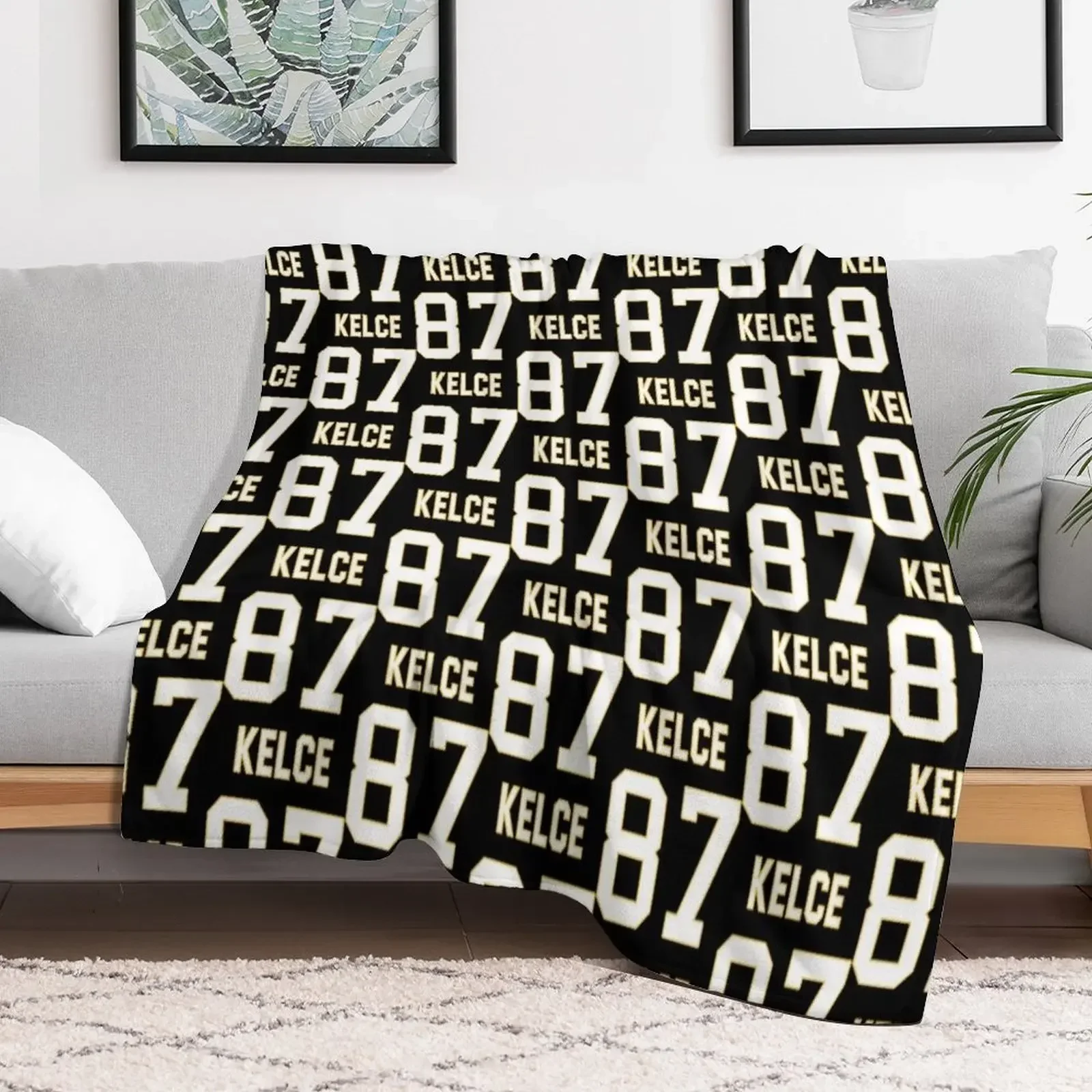 

KELCE 87 Essential T-Shirt Throw Blanket Retros Extra Large Throw Blankets Luxury Brand Thins Soft Blankets