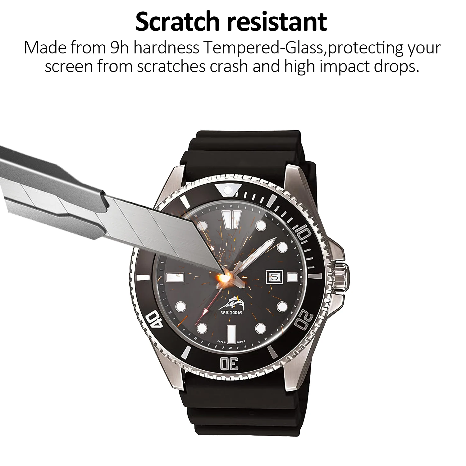 2PCS Screen Protector Guard For MDV-106 MDV106 Luminous Diving Watch HD Clear 2.5D Slim Tempered Glass Protective Film