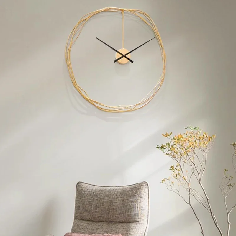 

Minimalist Design Living Room Wall Clocks Decoration Metal Silent Luxury Wall Clocks Bedroom Retro Home Decor Reloj Pared LLWC