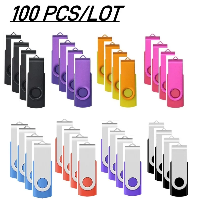 100Pcs/lot USB Flash Drive 64GB 128GB Pen Drive 1GB 2GB 4GB 8GB 16GB Pendrives Usb Stick 32GB Memora usb Free Custom Logo Gift