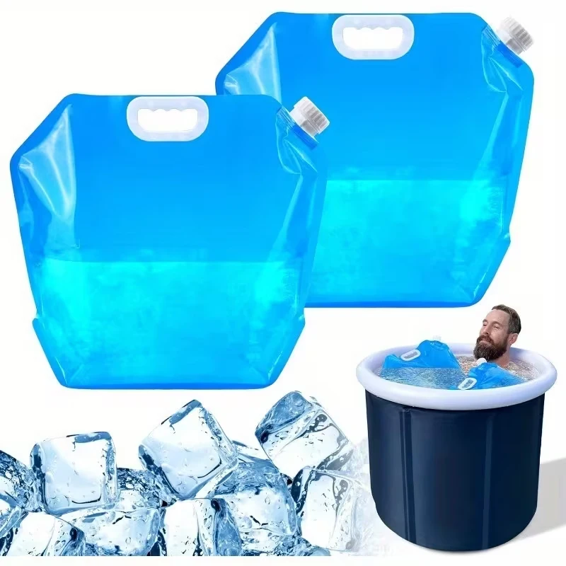 Leak-proof Collapsible Water Bag –Portable Soft Water Container for Camping,Handheld Water Storage Bag with Easy-to-Carry Handle