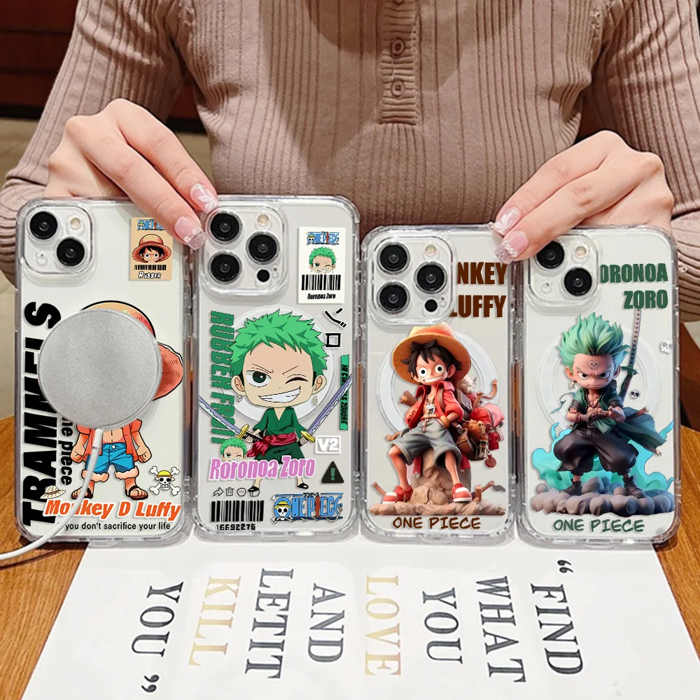HOT Anime Ones Pieces Magnetic Phone Case for Samsung Galaxy S25 S24 S23 S22 S21 S20 FE Edge Plus Ultra 5G Soft Clear TPU Cover