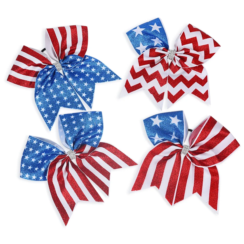 7 inch Independence Day Bowknot Hairpins 4th of July Hair Bow Hair Clip American Flag Patriotic Bows Hair Accessories