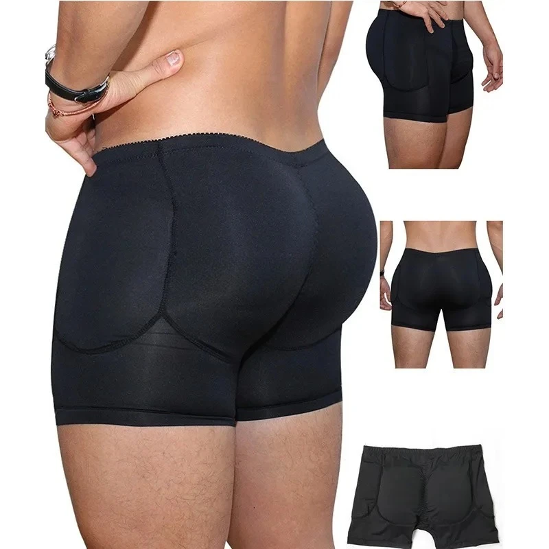 Men's Underwear Boxer Briefs Padded Shaper Shorts Body Shaper Enhance Butt Lifter Shapewear with Removable Padded Size S-6XL