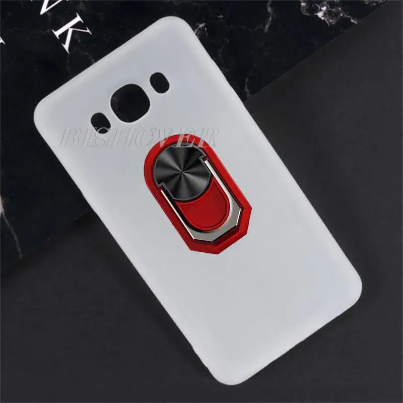 For Samsung Galaxy J7 2016 J710F J710M J710FN J710H SM-J710FN Back Ring Holder Bracket Phone Case TPU Soft Silicone Cover