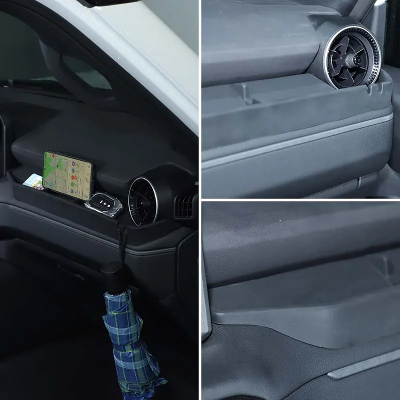 

1-piece set silicone black For Toyota Land Cruiser Prado 250 LC250 2024+Car passenger storage box organizer interior accessories