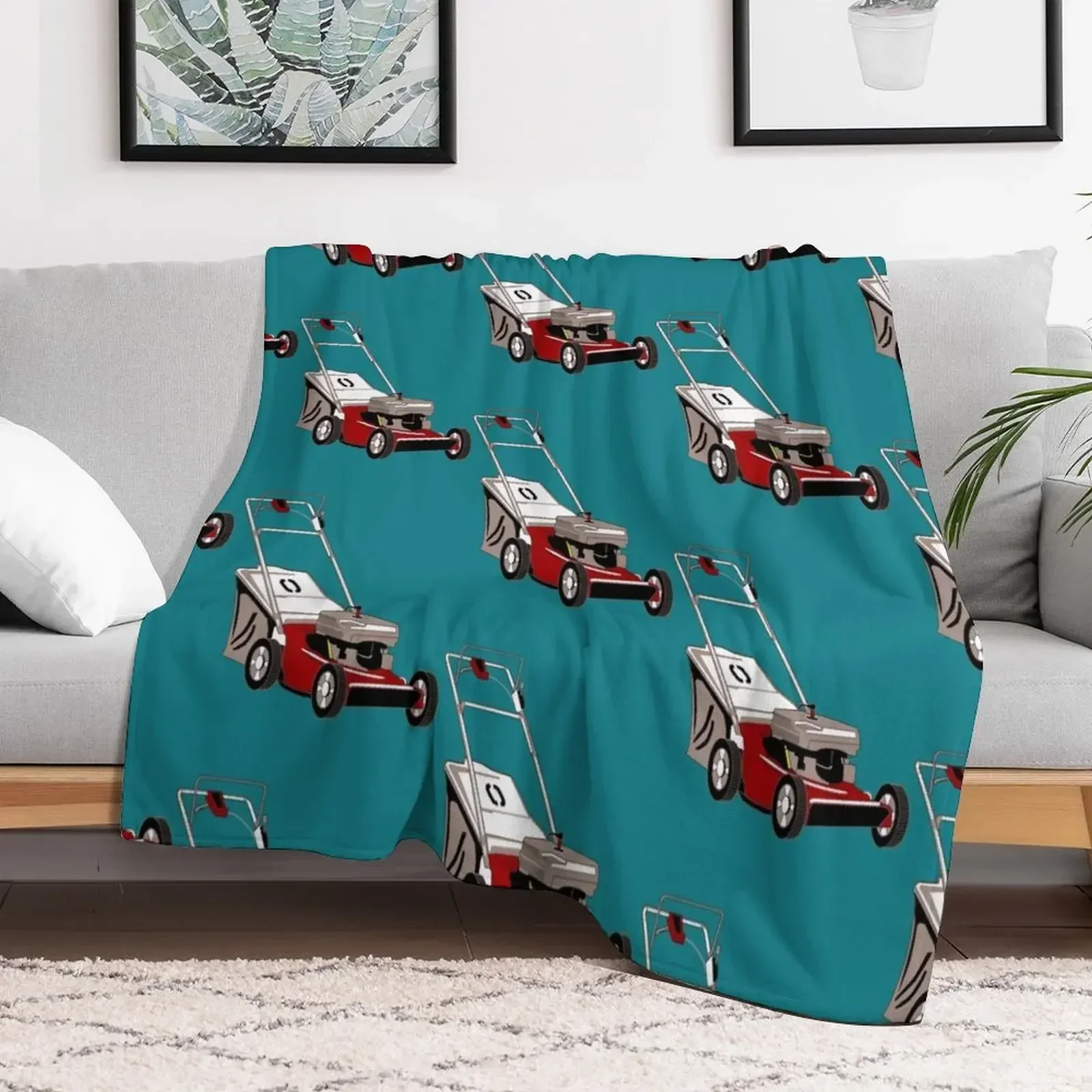 Lawnmower with Bagger Throw Blanket Fashion Sofas Beach Blankets