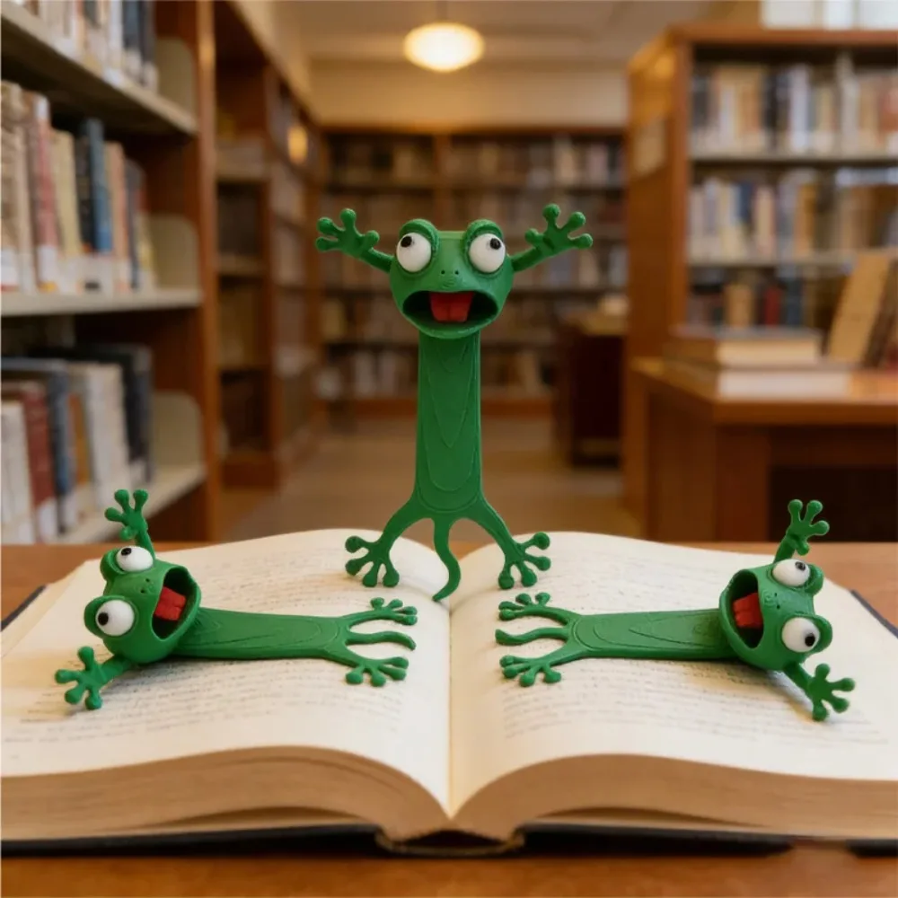 3D Printed 3D Flattened Frog Bookmarks Office Supplies Book Accessories Stationery Bookmarks,Essential for Reading Enthusiasts