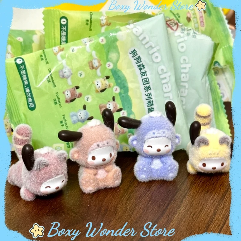 

Sanrio Doggies Forest Friends, милая фасоль, флокированная слепая коробка, коллекционная игрушка, супер милые настольные украшения, подарки-сюрпризы для девочек