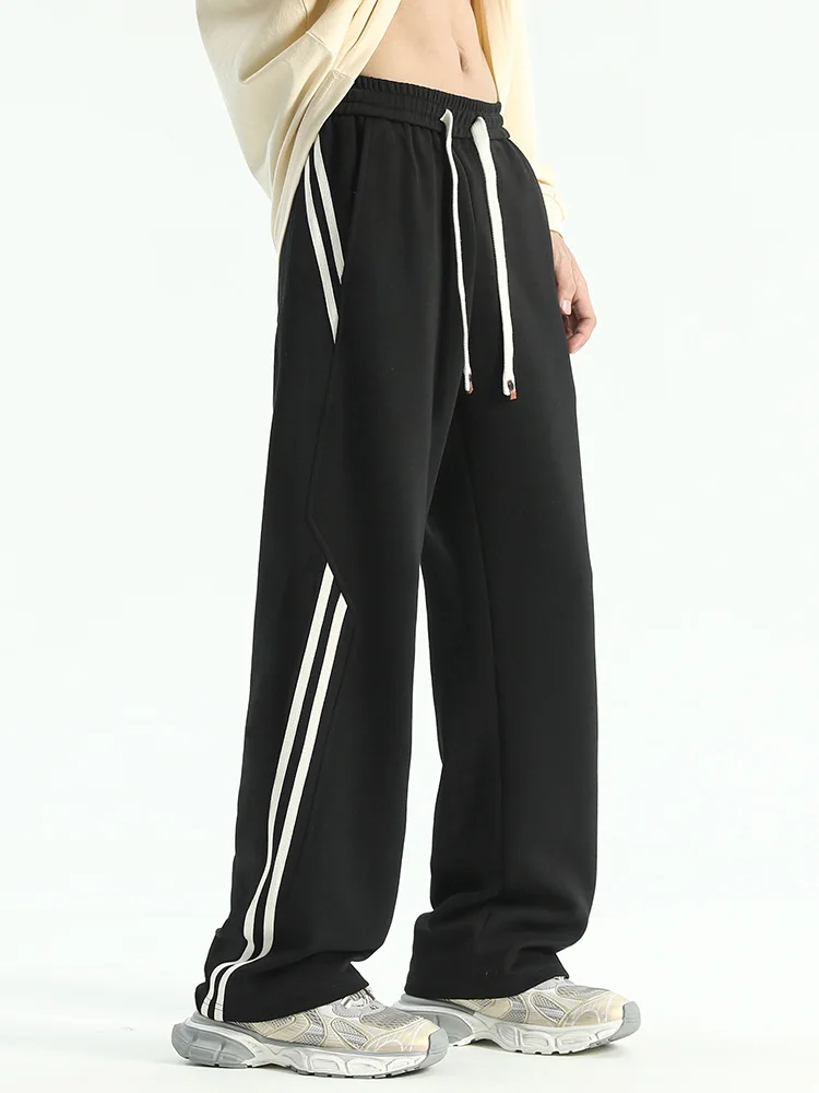 

American Casual Wide Leg Men's Loose Straight Flowing Trendy Sweatpants Long Pants Youthful Vitali Sle Basic Color Cotton...