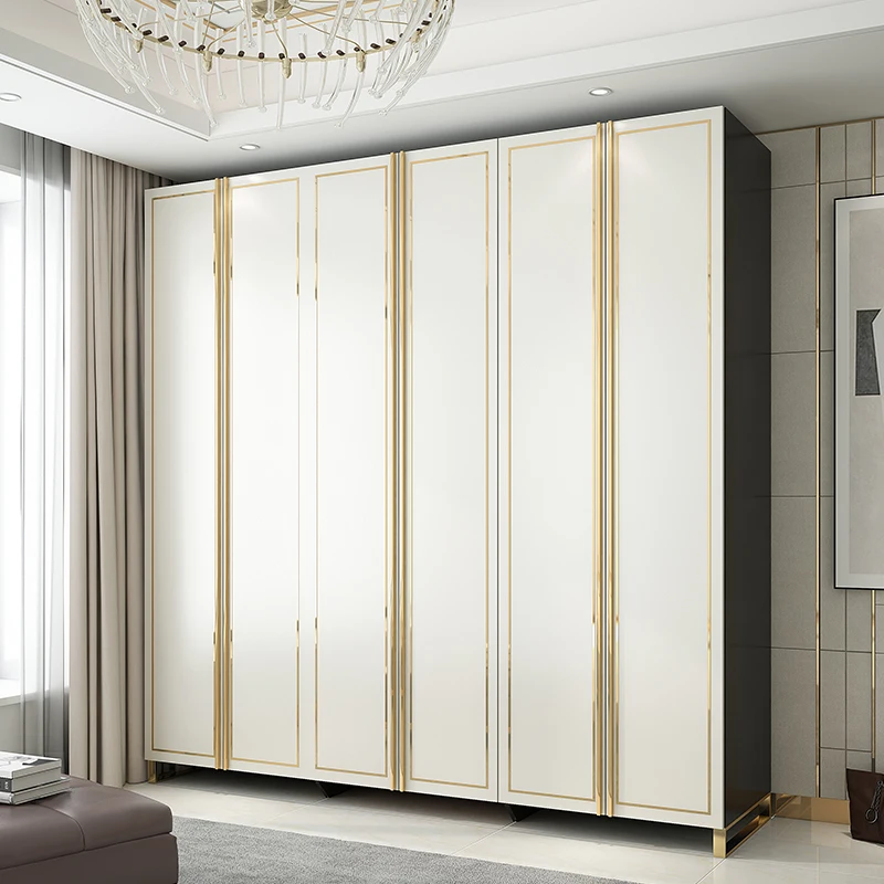 Luxury wardrobe, household bedroom, cloakroom, piano baking varnish, tempered glass door cabinet, modern simplicity