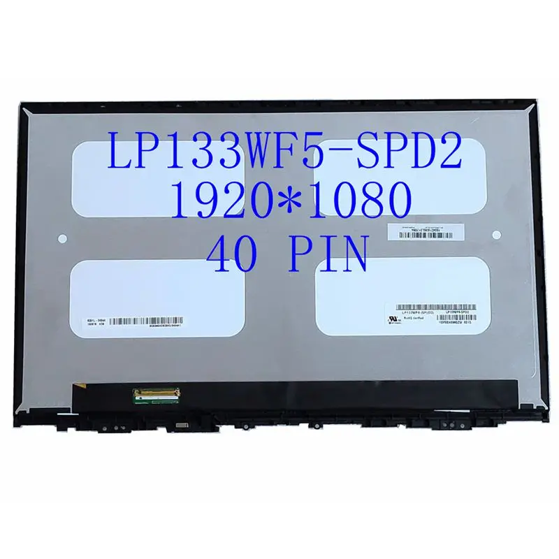 para Nec Portátil Tela de Toque Lp133wf5-spd2 Fhd 1920*1080 40pin com Moldura