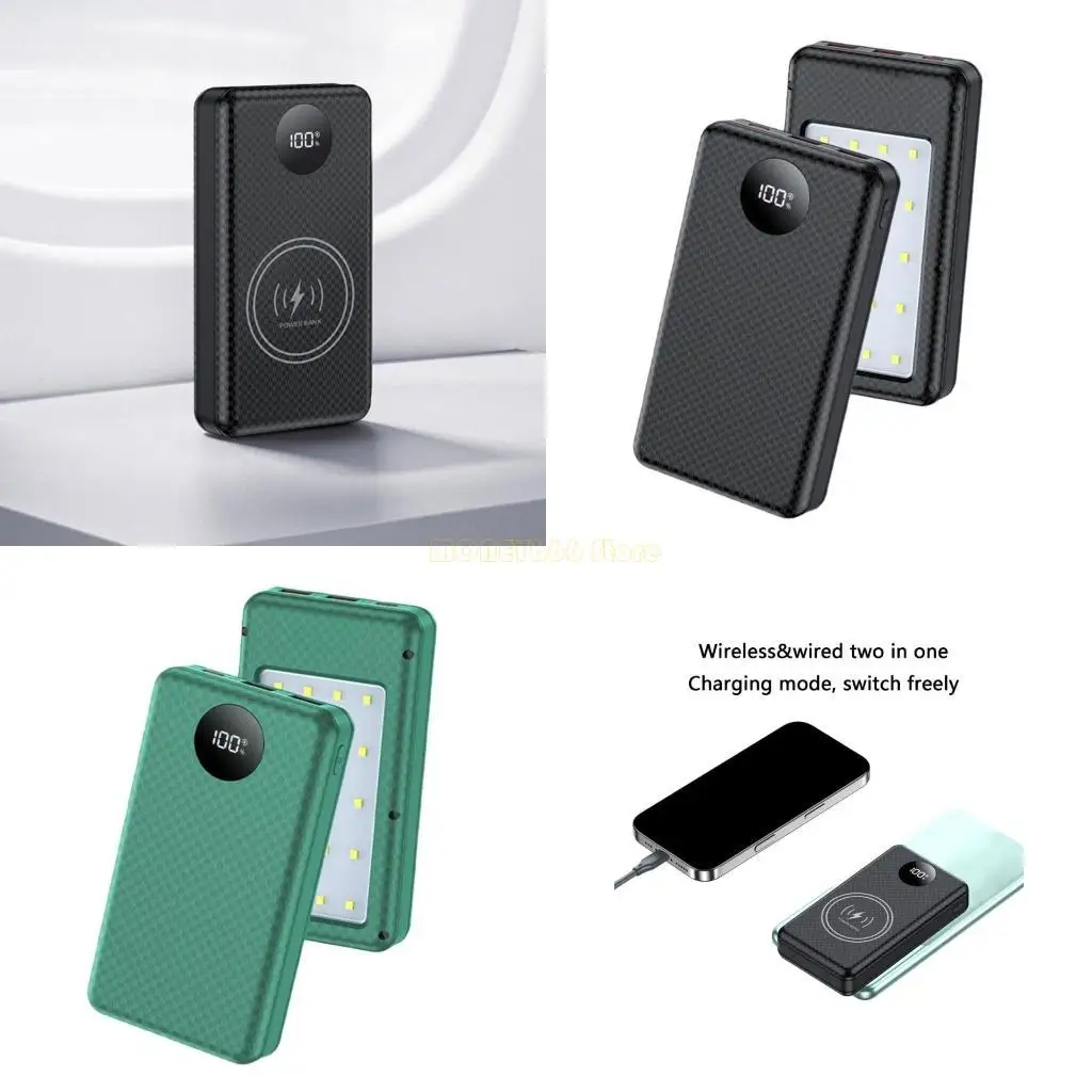 F62C 6x18650 Batterie -Ladegerät für mobile Geräte PD22.5W/15W Wireless Ladung