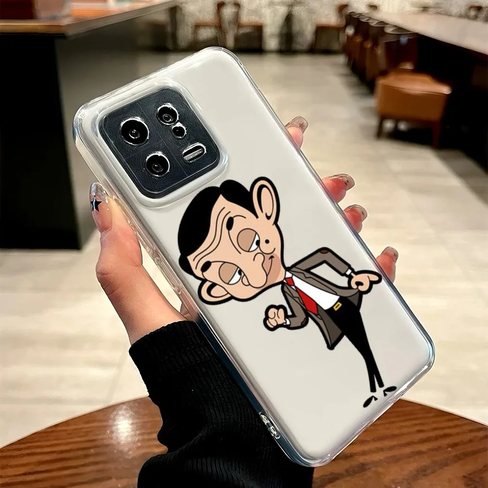 Funny Mr Bean Phone Case For Xiaomi 11 Redmi Note 11 5G 8T 9A 9 10T Note8Pro Note9 12SUltra Transparent Case