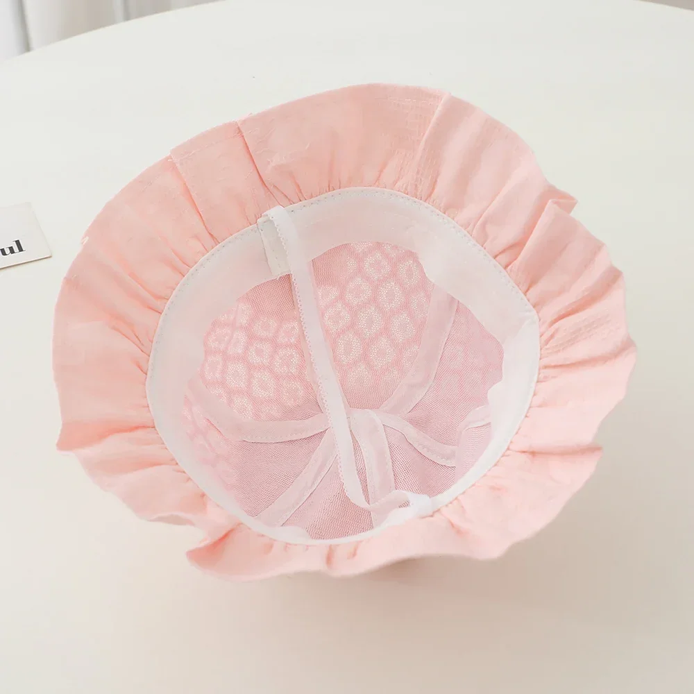 Soft Brim Girls Sun Cap Flower Princess Lace Baby Hat Summer Panama Infant Toddler UV Protection Hat Outdoor Baby Girls Bonnet