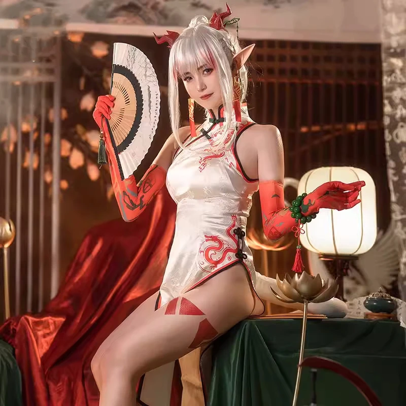 Nian Cosplay Kostuum Spel Arknights Vrouwen Elegante Cheongsam Jurk Rollenspel Kleding Comic-con Carnaval Party Pak Pre-sale