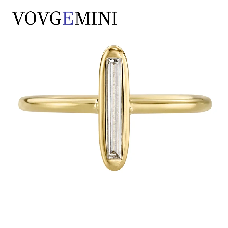 

VOVGEMINI Vvs D Color Moissanite Wedding Ring Baguette Cut Pure Real 18k 14k Solid Gold Fashion Jewelry For Woman Free Shipping