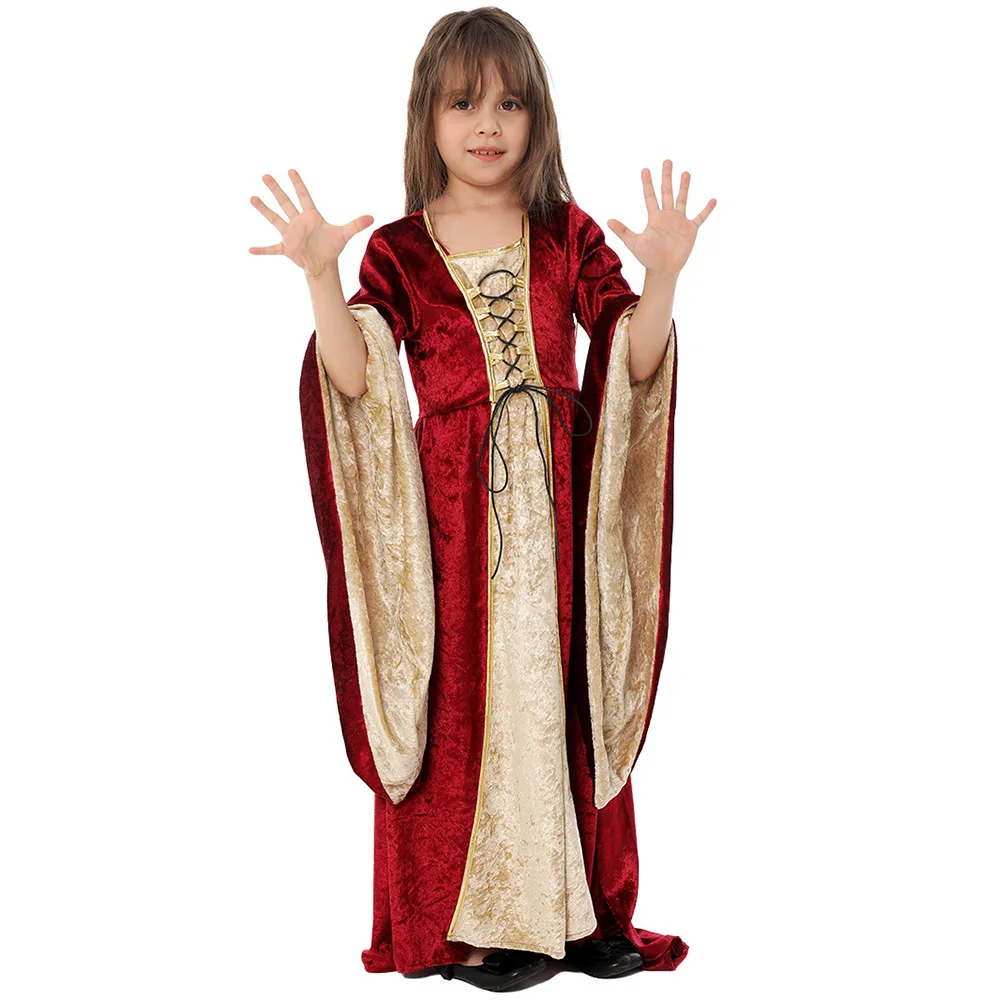 Vestido de princesa Medieval renacentista para niña, disfraz Retro europeo para Halloween, novedad de 2024