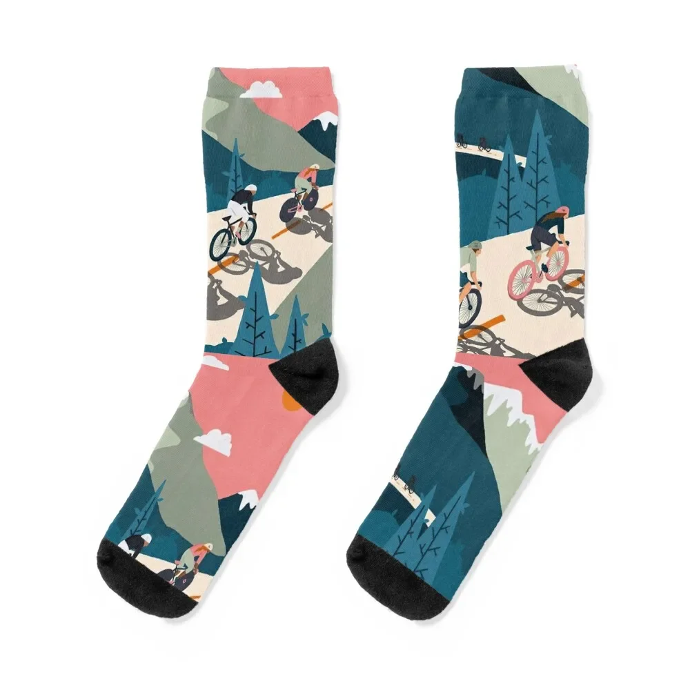 

Cycling Race Vintage Art Socks Climbing Antiskid soccer Socks Man Women's