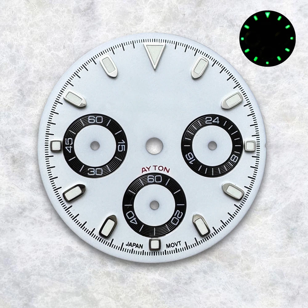 Green Luminous 29.5mm Dial Suitable For  VK63  Movement Watch Modification Accessories With S Logo