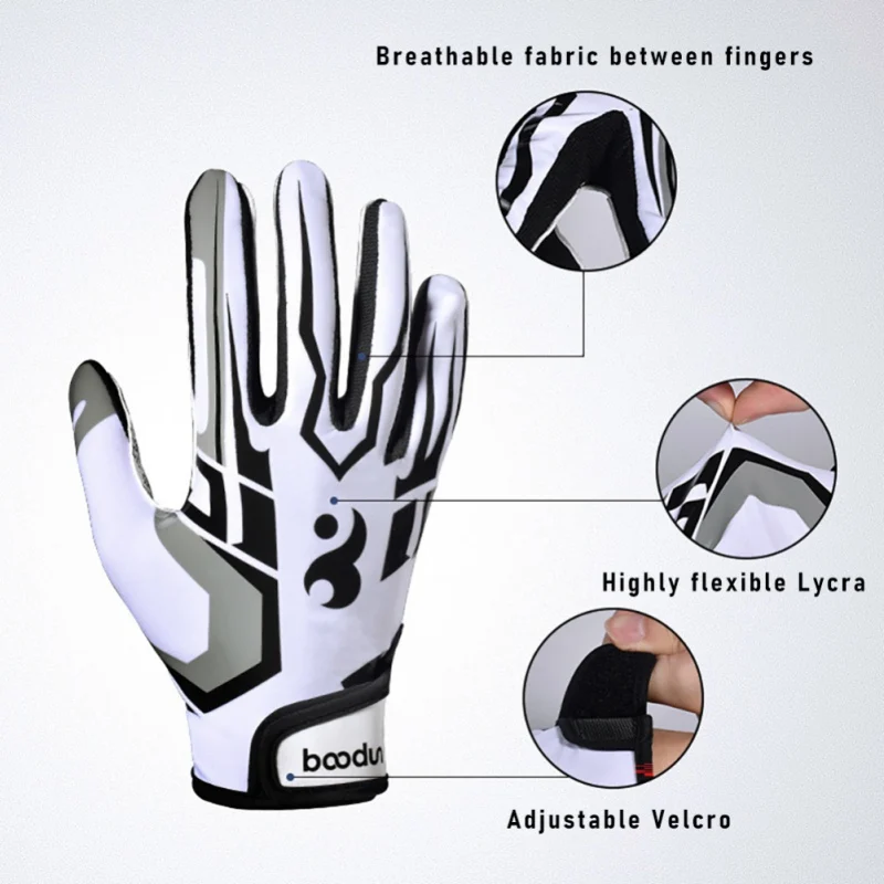 Professional Football Gloves Adult Breathable Anti-slip Soccer Baseball Gloves Youth Full Finger Thickened Adjustable Gloves