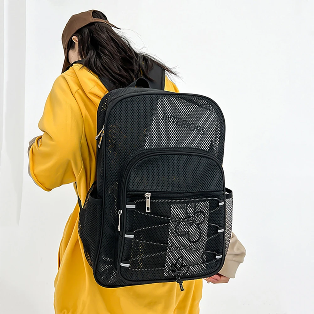 

Сетчатая тренировочная сумка для фитнеса, удобный рюкзак с плечевым ремнем, дышащий, многофункциональный, износостойкий для занятий спортом на открытом воздухе