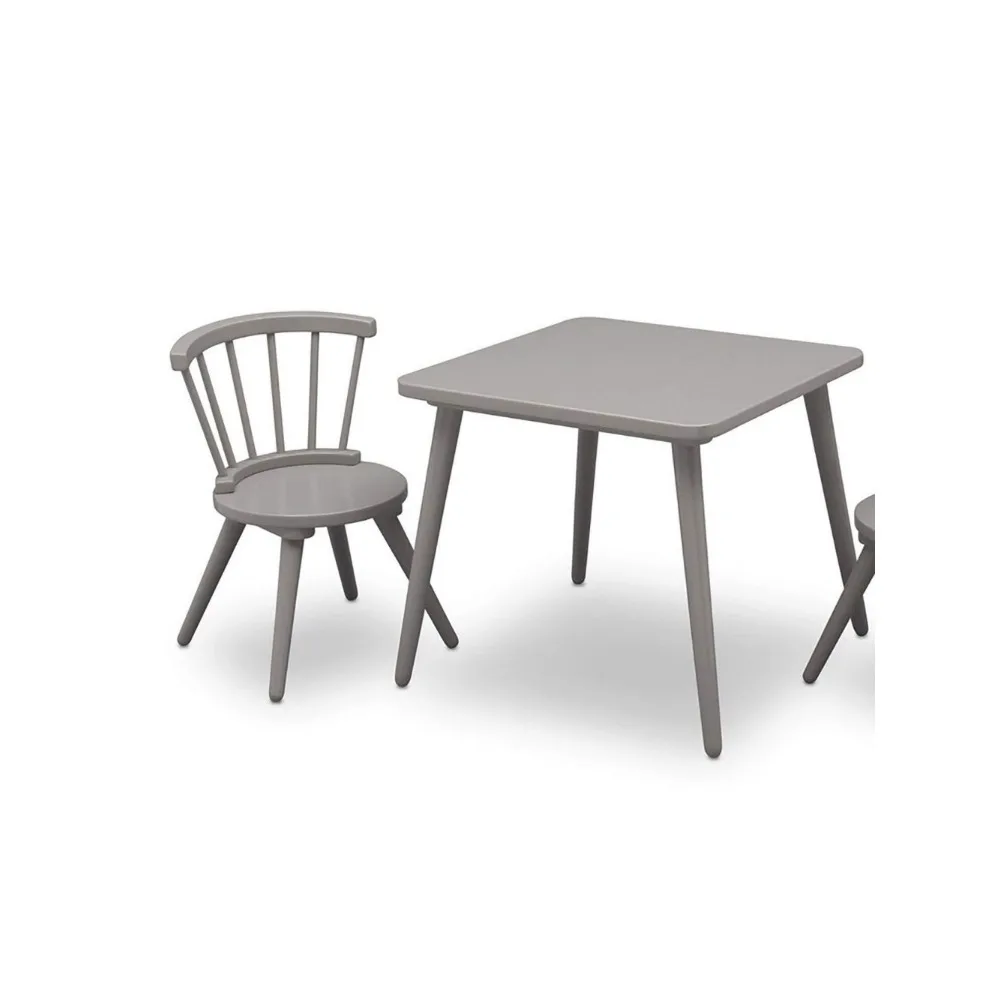 Windsor 2 Chair, 3 Piece Set, Grey