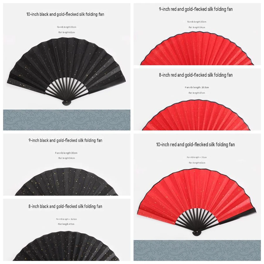 3 sets DIY blank folding fan Sino-Japanese Korean calligraphy painting folding paper fan Bamboo craft fan Travel companion fan