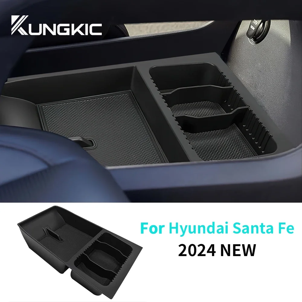 

For Hyundai Santa Fe 2024 2025 Car Center Console Armrest Storage Box Tray Interior Organizer Insert Accessory