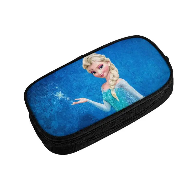 Imagem -03 - Bolsa Lápis de Grande Capacidade para Meninos e Meninas Acessórios Escolares Anime de Desenhos Animados Personalizado Elsa Congelada Kawaii