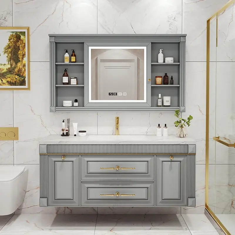 

Oak bathroom cabinet seamless toilet vanity sink wash