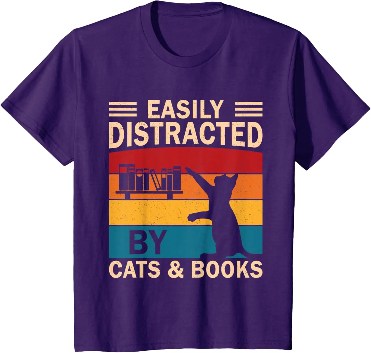 Cat Lover Tee Women Book Lover Reading Librarian Read T-Shirt