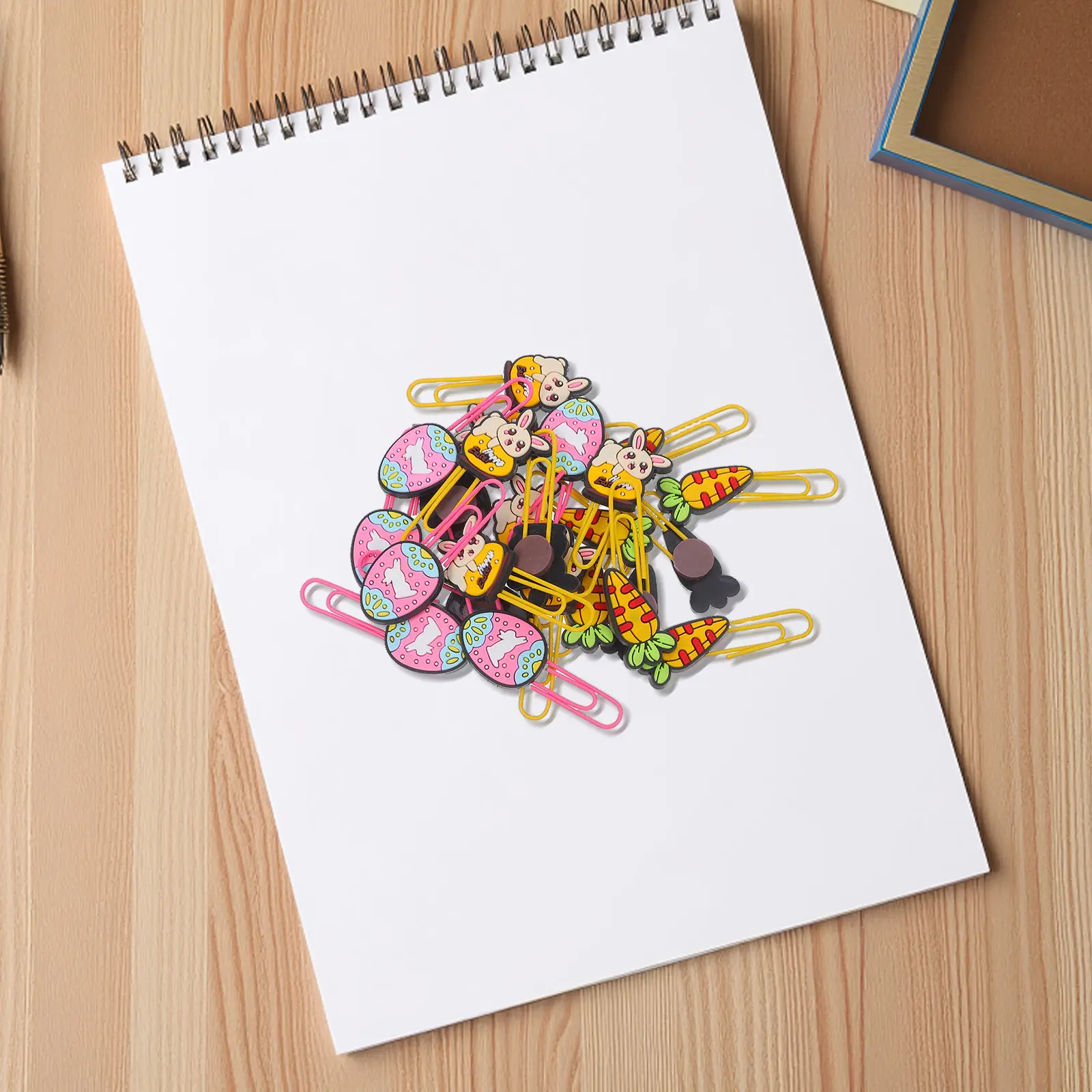 

30 шт. милых канцелярских зажимов в форме кролика, моркови и яйца, декоративные закладки для книг, маркеры страниц для школы и офиса