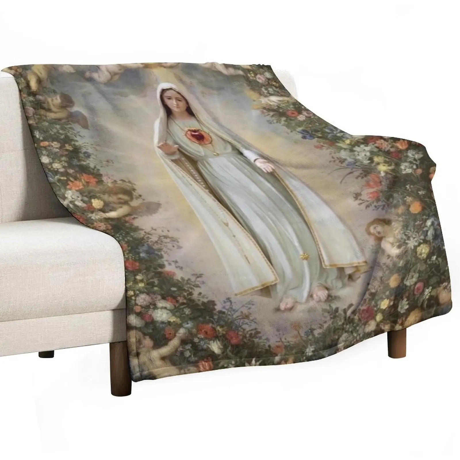 

Virgin Mary Immaculate Heart of Mary Mother of God Our Lady Throw Blanket Decoratives Soft Beds manga Blankets