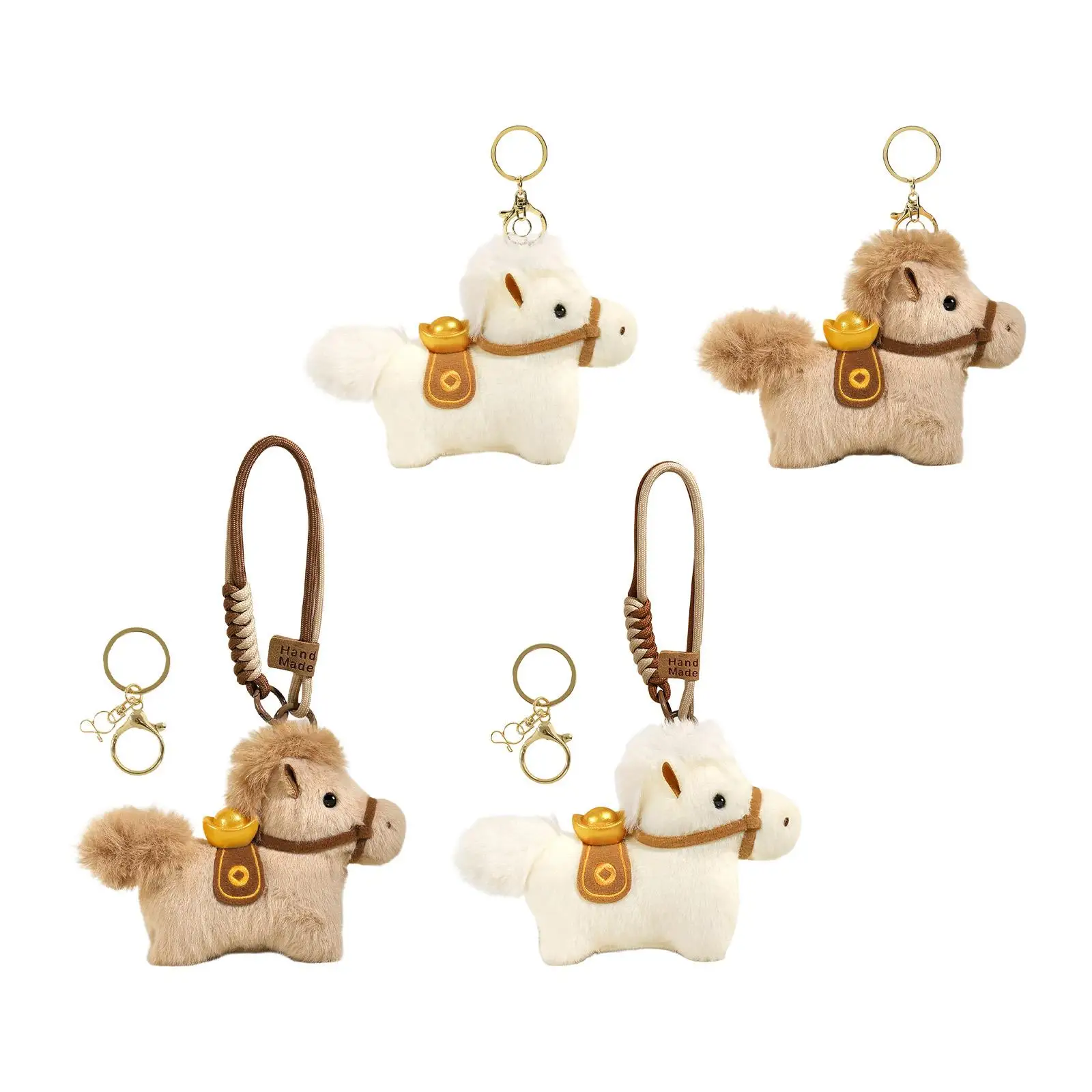 حقيبة الحصان سحر نعمة تذكارية كيرينغ الديكور مع حلقات المفاتيح ، مفتاح قلادة محشوة الحيوان لحقائب اليد محفظة النساء الرجال