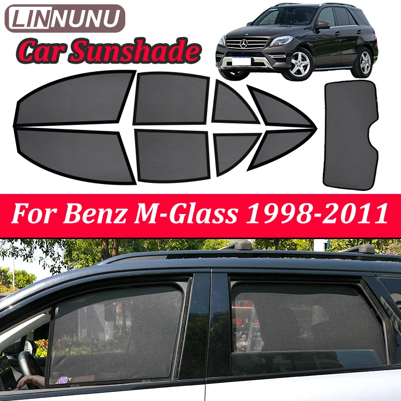 

Солнцезащитная сетка LINNUNU для Mercedes-Benz M-Class W163 W164 GLE 1-го поколения, магнитная, для окон, защита от УФ-излучения, аксессуары для интерьера