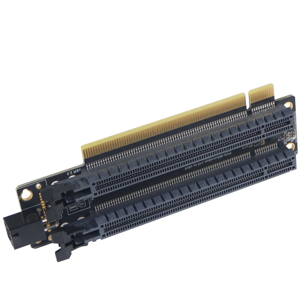 Imagem -04 - Placa de Expansão Pci-e 4.0x16 a Placa Dividida Gen4 Bifurcação Pce X16 a X8x8 com Slots Espaçados de 20 mm Porta de Fonte de Alimentação Cpu4p