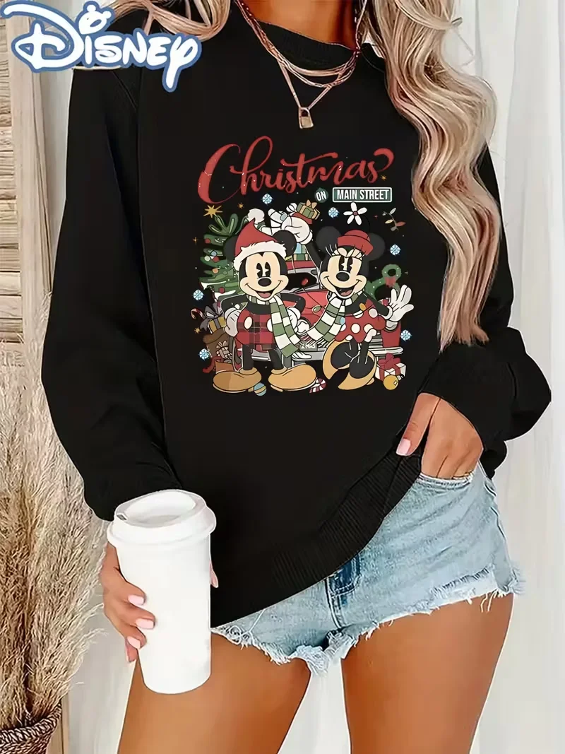 Women Men Mickey Friend Christmas Cotton Hoodie Peripheral Sweatshirt Pullover Casual Autumn Winter Fleece Oversize Unisex Tops