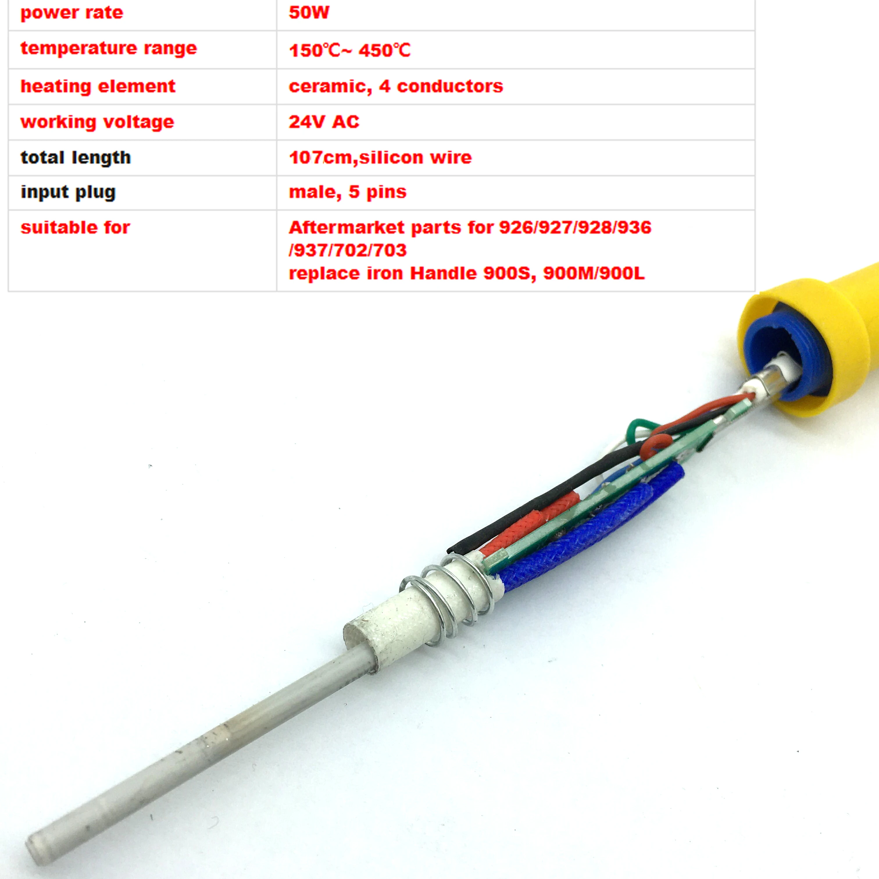 Blue/White 907 Soldering Iron Handle Silicone Cable A1321 Heating Core For 936 852D+ 853D 898D 936B 937D Repair Rework Station