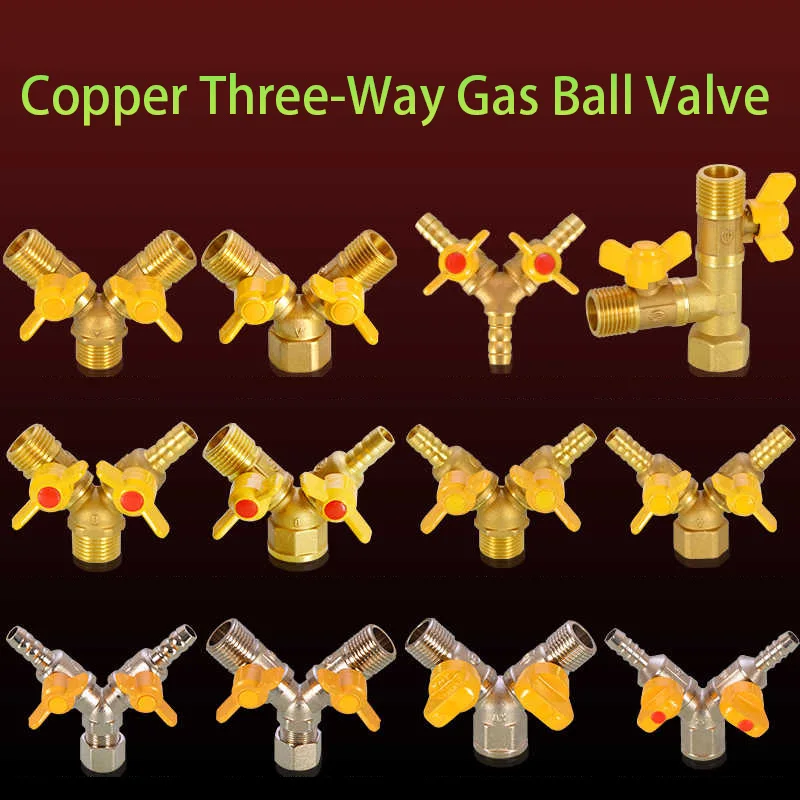 

Pipe Fittings 1/2 IN ball valve fittings liquefied gas gas pipeline valve switch copper rod copper core tee socket connector