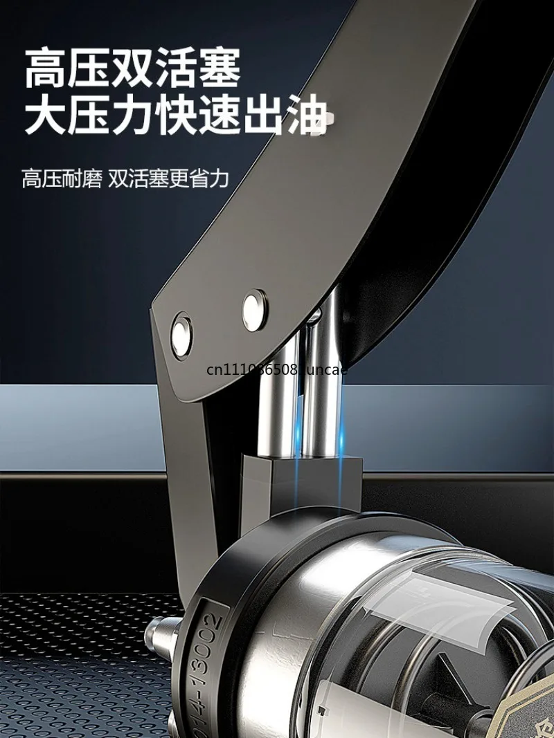 For New Manual High‑Pressure Grease Gun Single/Double Lever Transparent Oiler For Excavator Loader Lubrication Work
