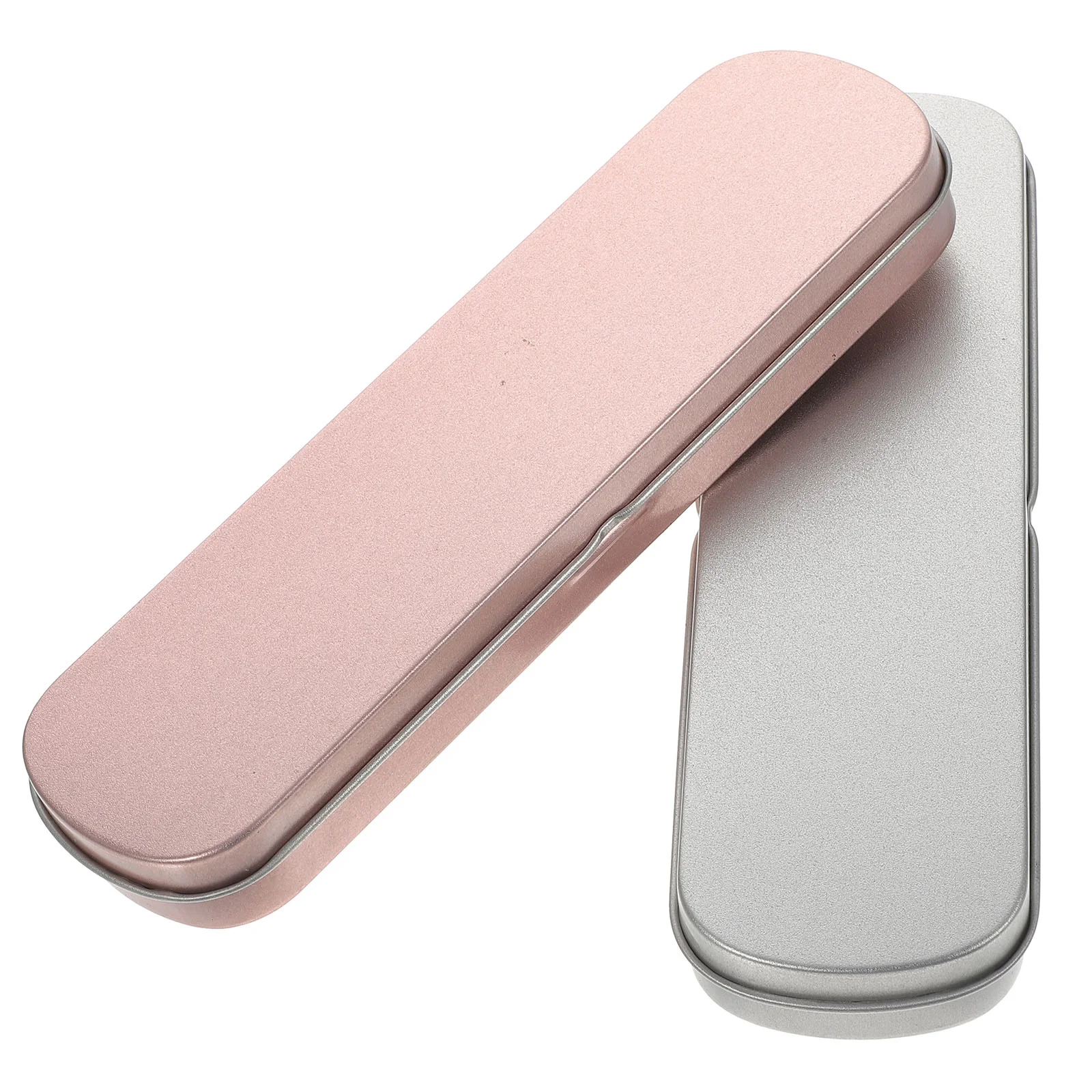 2 Pcs Metal Pencil Case Strong Hard Holder Tinplate Flat Box Storage Boxes Gift Empty Convenient
