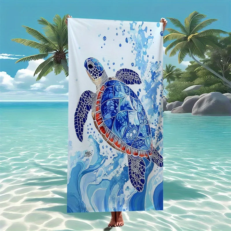 Bohemian Sea Turtle Beach Towel Patterned Sunscreen And Windproof Suitable For Swimming Pool Camping Travel Blanket